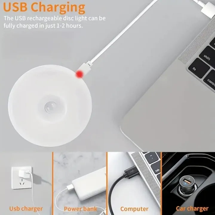 (2 Pcs) Intelligent Induction Lamp – Smart Motion Sensor Rechargeable Wireless Night Light Daraazpk
