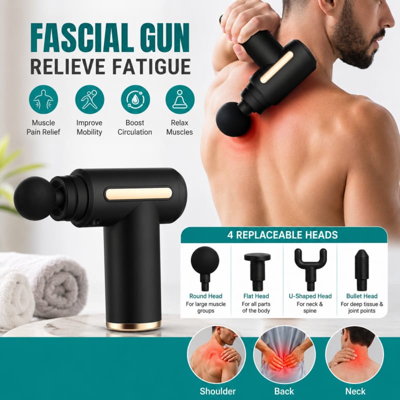 Massage Gun 5 In 1 Multifunctional Electric Full Body Massage Equipment Set Daraazpk