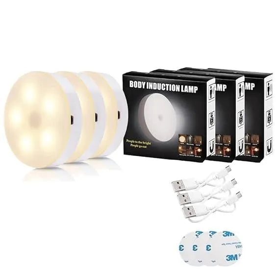 (2 Pcs) Intelligent Induction Lamp – Smart Motion Sensor Rechargeable Wireless Night Light Daraazpk