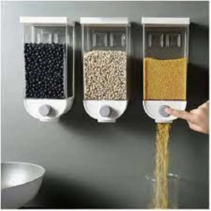 1.5L Wall Mounted Rice Bucket Kitchen Cereal Dispenser Daraazpk