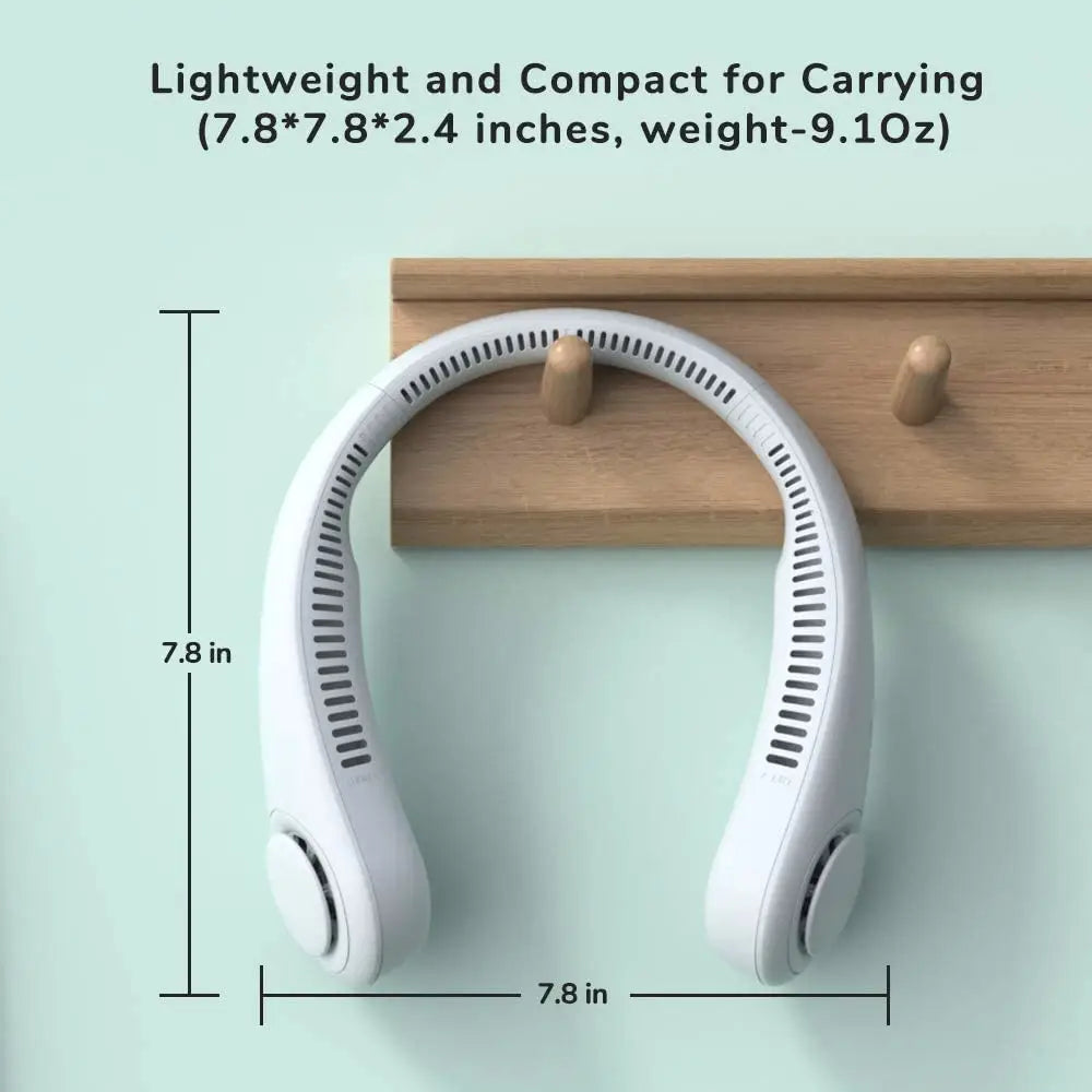 Portable Neck fan air Cooler & Purifier | Adjustable 3 speed and Rechargeable