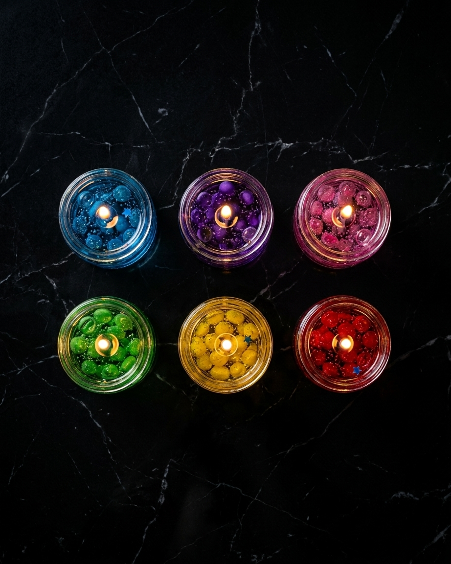 Pack of 6 - Home Decoration Seashell Jell Glass Candles Daraazpk