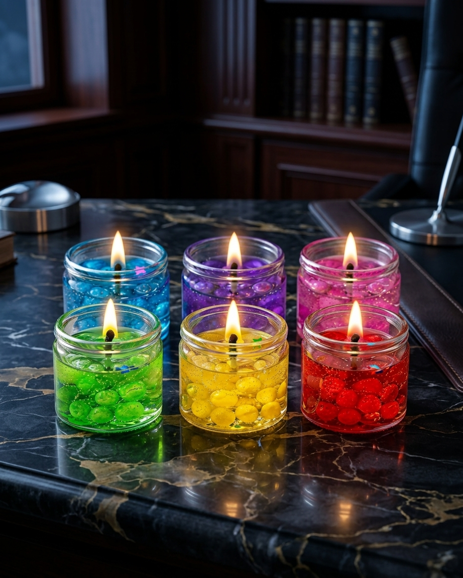 Pack of 6 - Home Decoration Seashell Jell Glass Candles Daraazpk